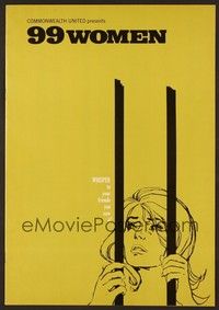 5j139 99 WOMEN pressbook '69 Jess Franco's 99 Mujeres, they're behind bars without men, cool art!