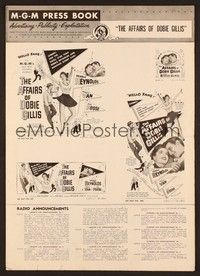 5j145 AFFAIRS OF DOBIE GILLIS pressbook '53 Debbie Reynolds, Bobby Van, Bob Fosse!