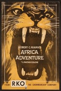 5j146 AFRICA ADVENTURE pressbook '54 wild jungle cat image!