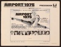 5j152 AIRPORT 1975 pressbook '74 Charlton Heston, Karen Black, G. Akimoto aviation accident art!