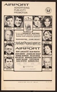 5j151 AIRPORT pressbook '70 Burt Lancaster, Dean Martin, Jacqueline Bisset, Jean Seberg!