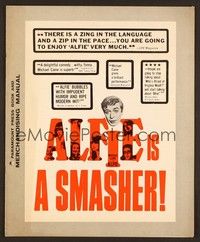 5j154 ALFIE pressbook '66 British cad Michael Caine loves them and leaves them, ask any girl!