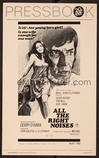 5j155 ALL THE RIGHT NOISES pressbook '71 Hussey, is one wife enough for cradle-robber Tom Bell!