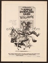 5j169 APPLE DUMPLING GANG RIDES AGAIN pressbook '79 wacky art of Don Knotts & Tim Conway on donkey