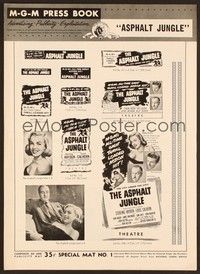 5j173 ASPHALT JUNGLE pressbook R54 Marilyn Monroe, Sterling Hayden, John Huston classic film noir!