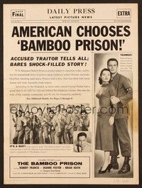 5j185 BAMBOO PRISON pressbook '54 Robert Francis, Yank prisoner in China chooses bamboo curtain!