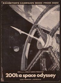 5j127 2001: A SPACE ODYSSEY pressbook '68 Stanley Kubrick, art of space wheel by Bob McCall!