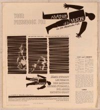 5j161 ANATOMY OF A MURDER pressbook '59 Otto Preminger, classic Saul Bass dead body silhouette art