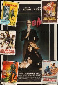 5k007 LOT OF 16 FOLDED ARGENTINEAN POSTERS lot '58 - '87 The Hunger, Brazil, Big Sleep + more!