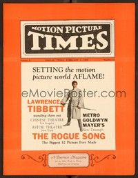 5k048 MOTION PICTURE TIMES exhibitor magazine February 4, 1930 The Rogue Song is the biggest ever!
