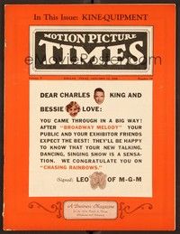 5k045 MOTION PICTURE TIMES exhibitor magazine January 14, 1930 sound will make this year the best!