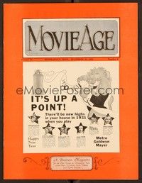 5k054 MOVIE AGE exhibitor magazine December 30, 1930 MGM has the best movies coming in 1931!