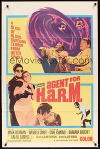 5m031 AGENT FOR H.A.R.M. 1sh '66 Mark Richman, Wendell Corey, sexy spy in bikini!