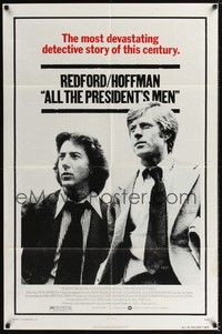 5m041 ALL THE PRESIDENT'S MEN 1sh '76 Dustin Hoffman & Robert Redford as Woodward & Bernstein!