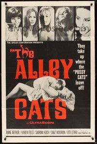 5m042 ALLEY CATS 1sh '68 Anne Arthur, Radley Metzger directed sex & violence!