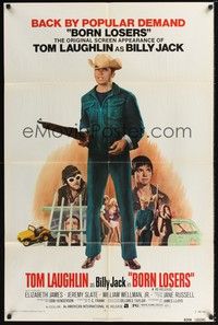 5m133 BORN LOSERS 1sh R74 Tom Laughlin directs and stars as Billy Jack, sexy motorcycle image!