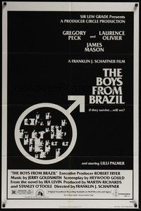 5m138 BOYS FROM BRAZIL 1sh '78 Gregory Peck is a Nazi on the run from Laurence Olivier!