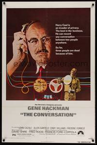5m217 CONVERSATION 1sh '74 Gene Hackman is an invader of privacy, Francis Ford Coppola directed!