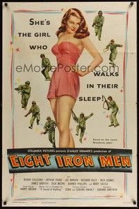 5m281 EIGHT IRON MEN 1sh '52 Lee Marvin, huge artwork of sexy Mary Castle!