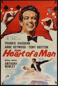 5m391 HEART OF A MAN English 1sh '59 great artwork of Frankie Vaughan & Anne Heywood!