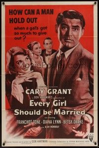 5m293 EVERY GIRL SHOULD BE MARRIED style A 1sh R54 Cary Grant, Diana Lynn, Betsy Drake!
