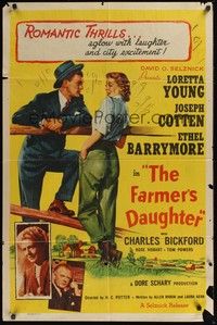 5m304 FARMER'S DAUGHTER 1sh R54 Loretta Young, Joseph Cotten, Ethel Barrymore!