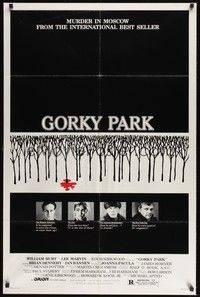 5m357 GORKY PARK 1sh '83 William Hurt, Lee Marvin, cool bloody snow in trees image!