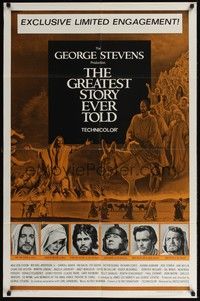 5m367 GREATEST STORY EVER TOLD 1sh '65 George Stevens, Max von Sydow as Jesus!