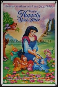 5m383 HAPPILY EVER AFTER DS 1sh '93 artwork of a new Snow White!