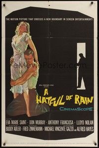 5m388 HATFUL OF RAIN 1sh '57 Fred Zinnemann early drug classic, cool artwork!