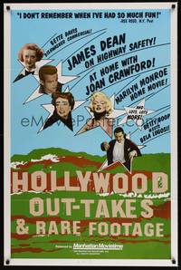 5m405 HOLLYWOOD OUT-TAKES 1sh '83 James Dean, Marilyn Monroe, Bela Lugosi, Joan Crawford!