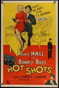5m413 HOT SHOTS 1sh '56 Huntz Hall & The Bowery Boys, sexy Joi Lansing!