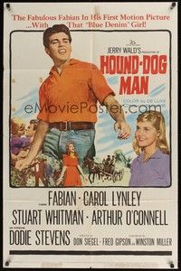 5m415 HOUND-DOG MAN 1sh '59 Fabian starring in his first movie with pretty Carol Lynley!