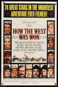 5m420 HOW THE WEST WAS WON 1sh '64 John Ford epic, Debbie Reynolds, Gregory Peck & all-star cast!