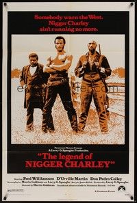5m491 LEGEND OF NIGGER CHARLEY 1sh '72 slave to outlaw Fred Williamson ain't running no more!