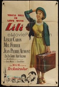 5m499 LILI 1sh '52 you'll fall in love with sexy young Leslie Caron, full-length art!