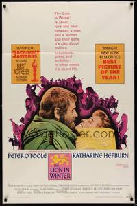 5m501 LION IN WINTER Awards 1sh '68 Katharine Hepburn, Peter O'Toole as Henry II!