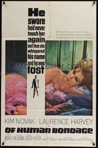 5m602 OF HUMAN BONDAGE 1sh '64 super sexy Kim Novak can't help being what she is!