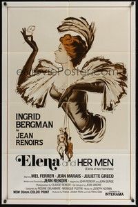 5m628 PARIS DOES STRANGE THINGS 1sh R80s Jean Renoir's Elena et les hommes, Ingrid Bergman!