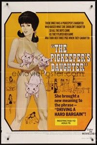 5m638 PIGKEEPER'S DAUGHTER 1sh '72 wacky and sexy artwork of farm girl!