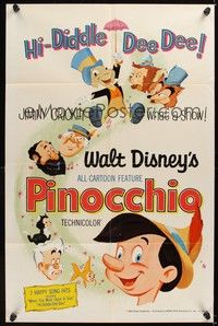 5m639 PINOCCHIO 1sh R71 Disney classic fantasy cartoon about a wooden boy who wants to be real!