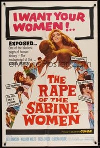 5m726 SHAME OF THE SABINE WOMEN 1sh '62 Lex Johnson, William Ruvinskis. Rape of the Sabine Women!