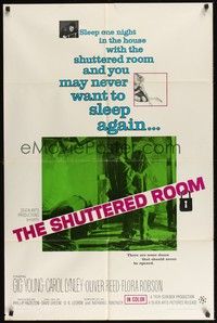 5m734 SHUTTERED ROOM 1sh '66 Gig Young, Carol Lynley, what's inside must never be seen!
