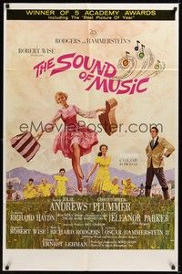 5m761 SOUND OF MUSIC 1sh '65 classic artwork of Julie Andrews & top cast by Howard Terpning!