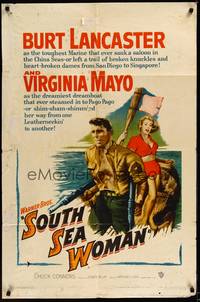 5m762 SOUTH SEA WOMAN 1sh '53 leatherneckin' Burt Lancaster & sexy Virginia Mayo!