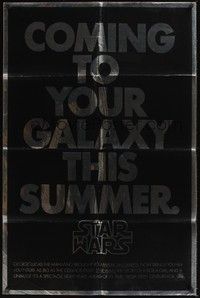5m772 STAR WARS foil teaser 1sh '77 George Lucas classic sci-fi epic!