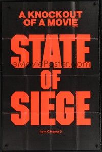 5m776 STATE OF SIEGE dayglo teaser 1sh '73 Costa-Gavras' Etat de siege, Yves Montand!