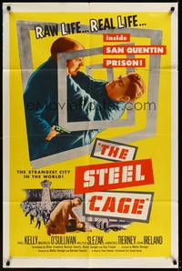 5m777 STEEL CAGE 1sh '54 Paul Kelly is a criminal inside San Quentin prison!