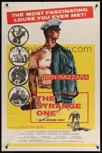 5m782 STRANGE ONE 1sh '57 military cadet Ben Gazzara is the most fascinating louse you ever met!