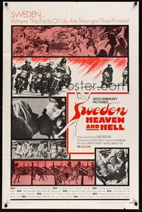 5m806 SWEDEN HEAVEN & HELL int'l 1sh '69 where the facts of life are stranger than fiction!
